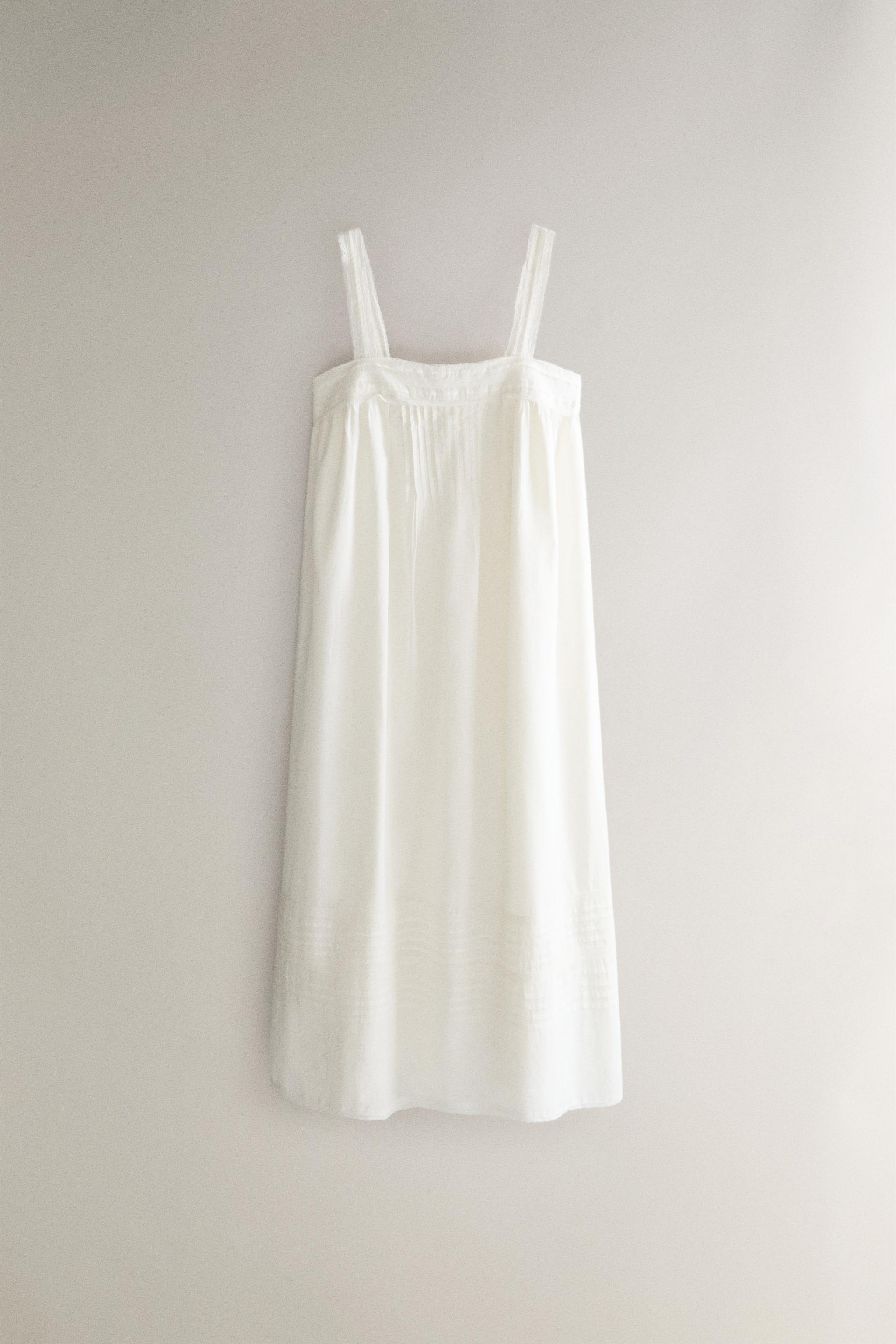 CHEMISE DE NUIT BRETELLES DENTELLE ET PLIS